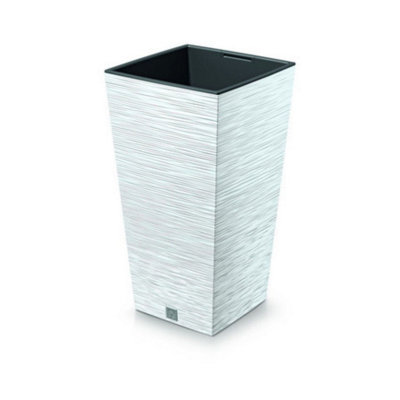 Urbn-Living WhiteFuru Square Tall Planters With Insert55X29.5X29.5 Cm from B&Q