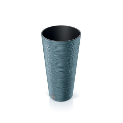 Urbn-Living Blue250mm Furu Tall Round Plant Pot from B&Q