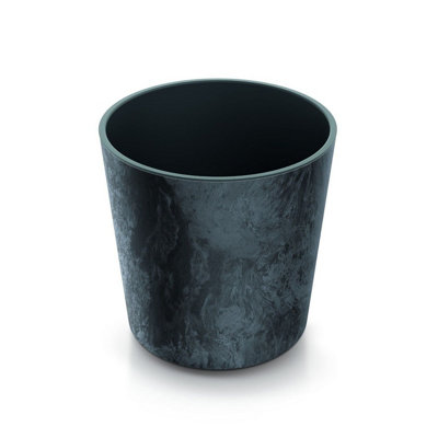 Urbn-Living Black300mm Tubus Low Washed Up Look Flower Pot from B&Q