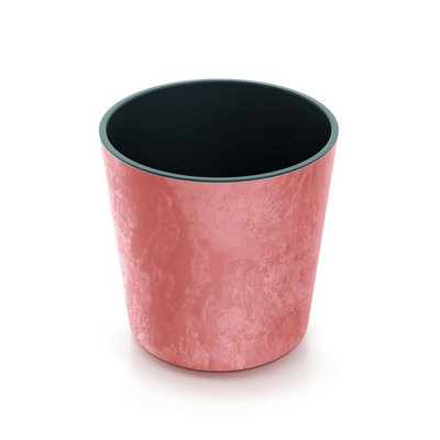 Urbn-Living Pink300mm Tubus Low Washed Up Look Flower Pot from B&Q