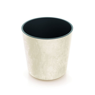 Urbn-Living Cream300mm Tubus Low Washed Up Look Flower Pot from B&Q