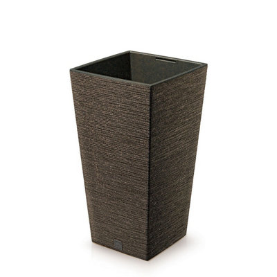 Urbn-Living Coffee240mm Furu Eco Square Tall Planter from B&Q