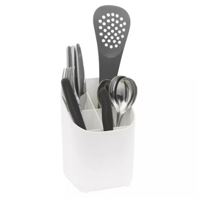 Urbn-Living Urbnliving 18Cm Height Kitchen Plastic Cutlery Drainer Basket Holder Storage Bucket Rack Organiser BoxWhite from B&Q