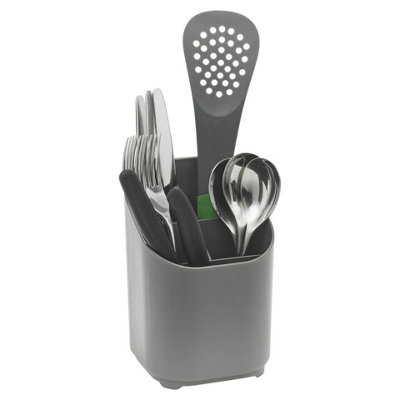 Urbn-Living Urbnliving 18Cm Height Kitchen Plastic Cutlery Drainer Basket Holder Storage Bucket Rack Organiser BoxGrey from B&Q