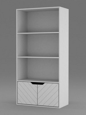 B&Q Urbnliving 4 Tier Wooden Bookcase Cupboard