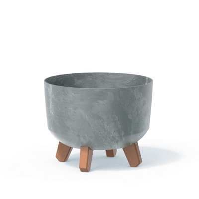 Urbn-Living Concrete240mm Gracia Round Case Flower Pot from B&Q