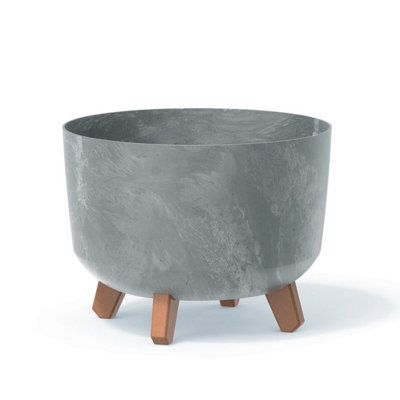 Urbn-Living Concrete300mm Gracia Round Case Flower Pot from B&Q