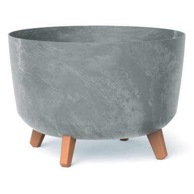 Urbn-Living Concrete400mm Gracia Round Case Flower Pot from B&Q