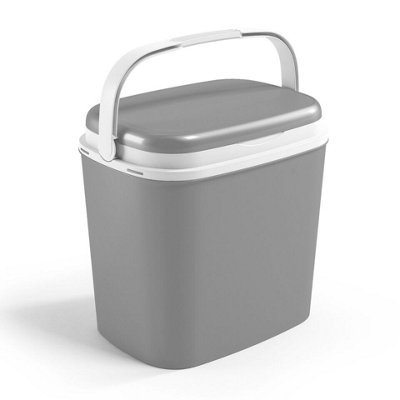 Urbn-Living Urbnliving 27L Grey Compact Leakproof Travel Insulated Cooler Cool Box Handle Ice Packs from B&Q