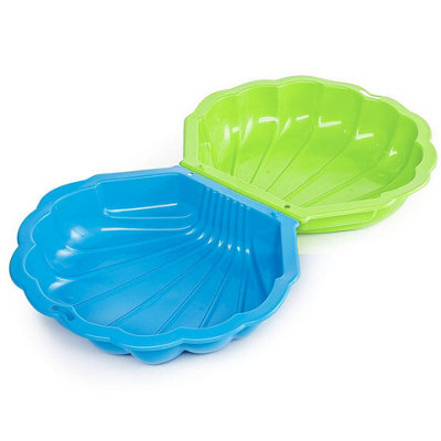 Urbn-Living Urbnliving 87Cm Width Shell Clam Shaped Plastic Sandpit Outdoor Garden Fun Paddling Ball Pool Sand Pit Blue & Green from B&Q