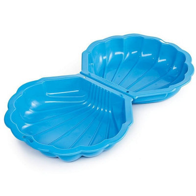 Urbn-Living Urbnliving 87Cm Width Shell Clam Shaped Plastic Sandpit Outdoor Garden Fun Paddling Ball Pool Sand Pit 2 Blue from B&Q