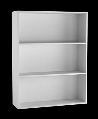 B&Q -  WhiteWide 3-Tier Shelf Wooden Bookcase
