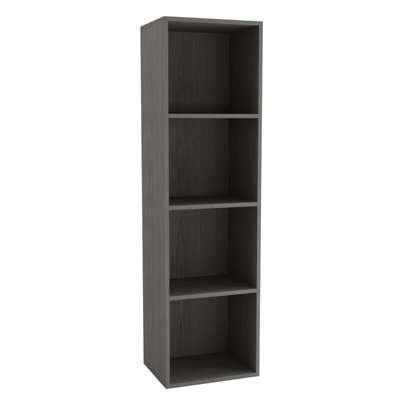 Urbn-Living Urbnliving Height 106Cm 4 Shelf Wooden Bookcase Shelving Colour Cedar Grey Display Storage Shelf Unit Shelves from B&Q