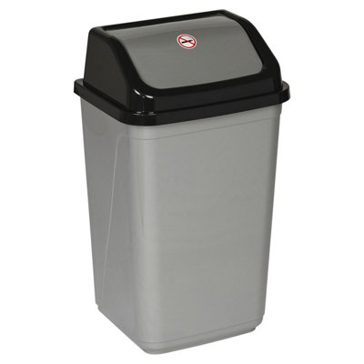 Urbn-Living Black50L Plastic Recycling Bins With Swing Lids from B&Q