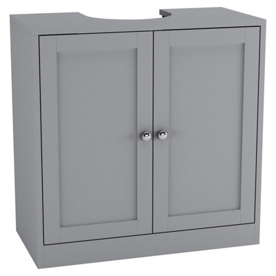 Urbn-Living GreyUnder Sink Full Pedestal Basin Cabinet Cupboard Bathroom Storage Unit from B&Q
