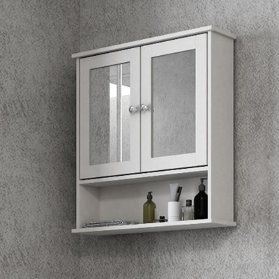 Urbn-Living Urbnliving 56Cm Height Bathroom 2 Door Mirror Cabinet from B&Q