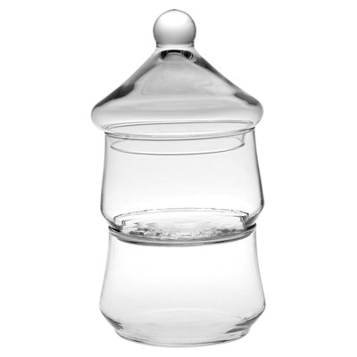 Queensway Home and Dining Queensway Home & Dining Height 27Cm 2 Tier Christmas Tree Clear Glass Snacks Candies Chocolate Dish Bowl Jar With Lid from B&Q