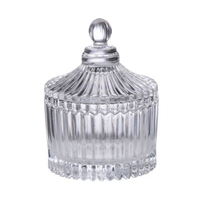 Urbn-Living Urbnliving Height 9Cm Alpina Small Glass Candy Sweets Chocolates Cookies Jellies Nibbles Snacks Jar With Lid from B&Q
