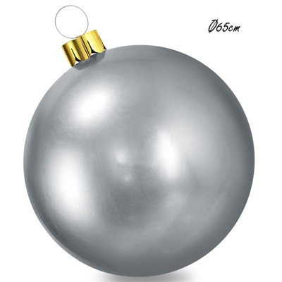 Urbn-Living Urbnliving Diameter 65Cm Silver Inflatable Christmas Bauble Ball Decoration Xmas Tree Outdoor Hanging Ornaments from B&Q