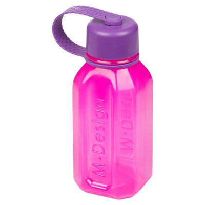 Urbn-Living Urbnliving 500Ml Pink Reusable Water Drinking Sports Bottle Container Flask With Purple Leakproof Lid