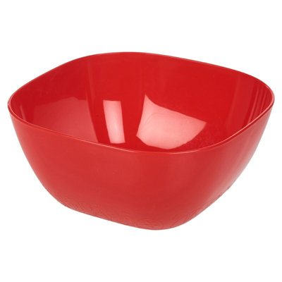 Urbn-Chef Height 13Cm Red Large Durable Plastic Salad Serving Bowl Microwave Dishwasher Food Safe from B&Q