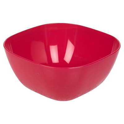 Urbn-Chef Height 13Cm Fuschia Large Durable Plastic Salad Serving Bowl Microwave Dishwasher Food Safe from B&Q
