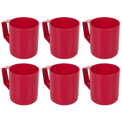 Urbn-Chef Height 10Cm 260Ml Set Of 6 Plastic Fuschia Mug Tumbler Cup & Handle Party Bbq Microwave Dishwasher Safe from B&Q