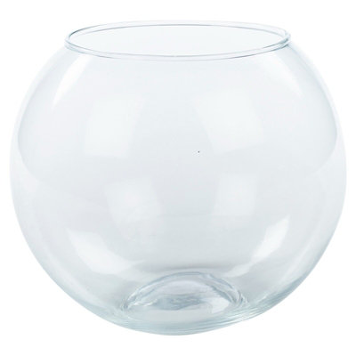 Urbn-Living Urbnliving Height 20Cm Recycled Clear Glass Round Flower Pot Fish Bowl Vase Floral Display Centrepiece from B&Q