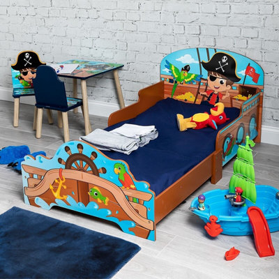 Urbn-Living Urbnliving Length 140Cm Pirates Wooden Toddler Infant Child Kids Bed With Protector Safety Guard from B&Q