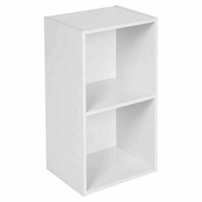 Urbn-Living Urbnliving Height 53.6Cm 2 Shelf Wooden Bookcase Shelving Colour White Display Storage Shelf Unit Shelves from B&Q