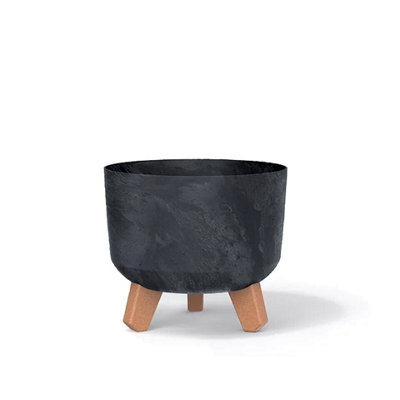 Urbn-Living Urbnliving 20Cm Diameter Round Look Planter Flower Pot Indoor Outdoor Garden Decor With Legs Anthracite Colour from B&Q