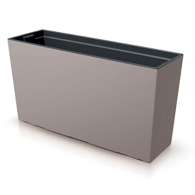 Urbn-Living Urbnliving Width 77Cm Mocca Colour Elegance Rectangular Medium Flower Planter Pot Garden Trough Case With Insert from B&Q