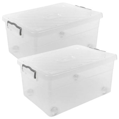 Urbn-Living 40L Family Storage Box With Lock Lid On 4 Wheels Set from B&Q