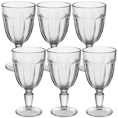 Queensway Home and Dining Queensway Home & Dining 320Ml Red Sparkling Wine Glasses Glass Goblet Stemmed Base Glassware 6Pcs from B&Q