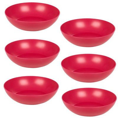 Urbn-Living Urbnliving 20Cm Diameter 6 Pcs Fuchsia Colour High Quality Deep Round Reusable Solid Colour Plastic Dinner & Picnic Plates from B&Q