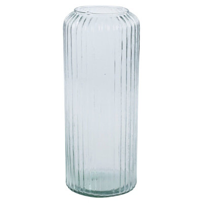 Urbn-Living Urbnliving 36Cm Height Large Tall Decorative Glass Vase Flowers Arrangement Vertical Line Design from B&Q