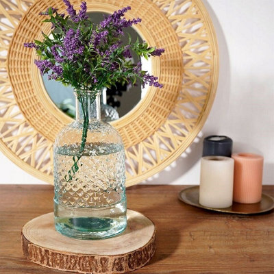Urbn-Living Urbnliving 24Cm Height Bottle Glass Honeycomb Design Flowers Arrangements Vase from B&Q