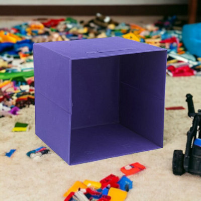 Urbn-Living Urbnliving 31Cm Height 6Pc Foldable Fabric Cube Storage Boxes Collapsible Kids Toys Organiser Orchid Colour from B&Q