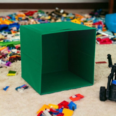 Urbn-Living Urbnliving 31Cm Height 4Pc Foldable Fabric Cube Storage Boxes Collapsible Kids Toys Organiser Basil Colour from B&Q