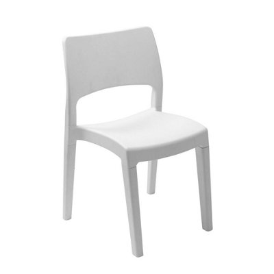 Urbn-Garden 82Cm Height Modern Garden Plastic Chair Set Patio Outdoor Furniture White from B&Q