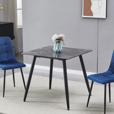 Urbn-Living Urbnliving 80Cm Width Crimea Shinny Modern 4 Seater Ceramic Square Shape Top Kitchen & Dining Room Table from B&Q