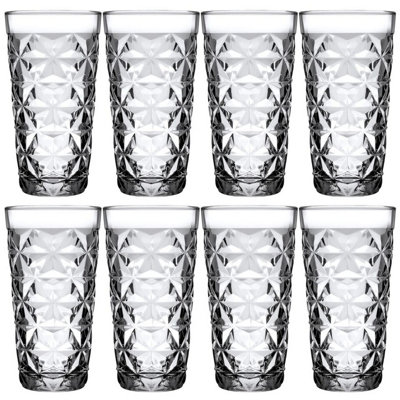 Urbn-Living Urbnliving 290Ml Tall Drink Highball Glasses Long Cocktail Water Juice Tumblers Set Of 8 from B&Q