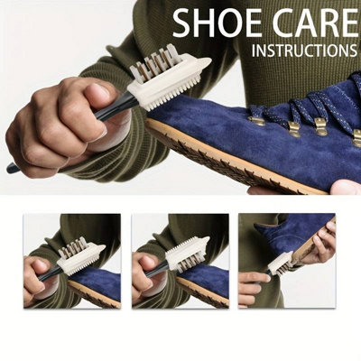 B&Q -  Urbnliving Nubuck Combination Brush Shoe Care Clean Restore Kit Stubborn Stains