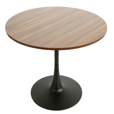 Urbn-Living Round Oak Wooden Dining Dinner Side Table Kitchen Modern Living Room Furniture 80Cm