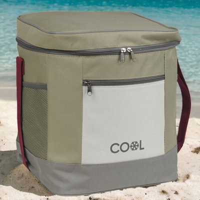 Urbn-Living Khaki Insulated Ice Cooler Shoulder Backpack Rucksack Bag Camping Hiking Picnic 30L