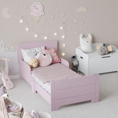 Urbn-Living Urbnliving 140Cm Length Pink Classic Wooden Toddler Kids Bed Safety Side Guard Rail Girl Boy Bedroom from B&Q