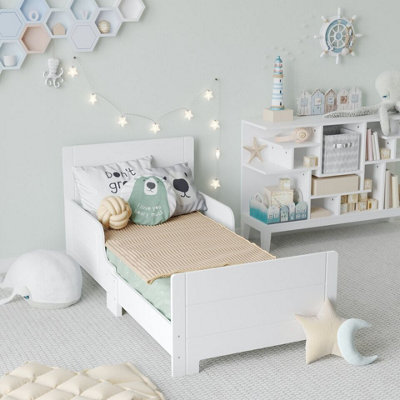 Urbn-Living Urbnliving 140Cm Length White Classic Wooden Toddler Kids Bed Safety Side Guard Rail Girl Boy Bedroom from B&Q