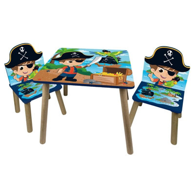 Urbn-Living Urbnliving 53Cm Height Kids Wooden Table & 2 Chairs Pirate Themed Toddlers Junior Play Desk Set from B&Q