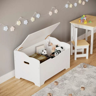 Urbn-Living Urbnliving 76Cm Width Ottoman White Wooden Storage Chest Bench Stool Seat Trunk Toy Box from B&Q