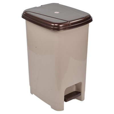 Urbn-Living Urbnliving 40L Slim Pedal Waste Recycling Bin Can Insert Step On Lid Kitchen Bathroom Cappuccino from B&Q
